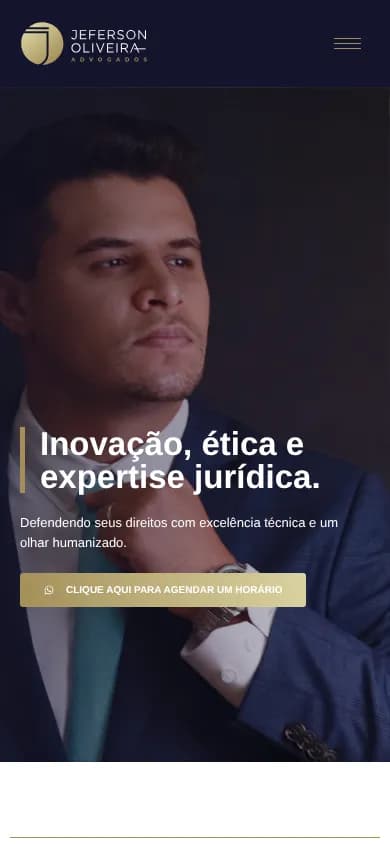 Antes: site antigo no celular